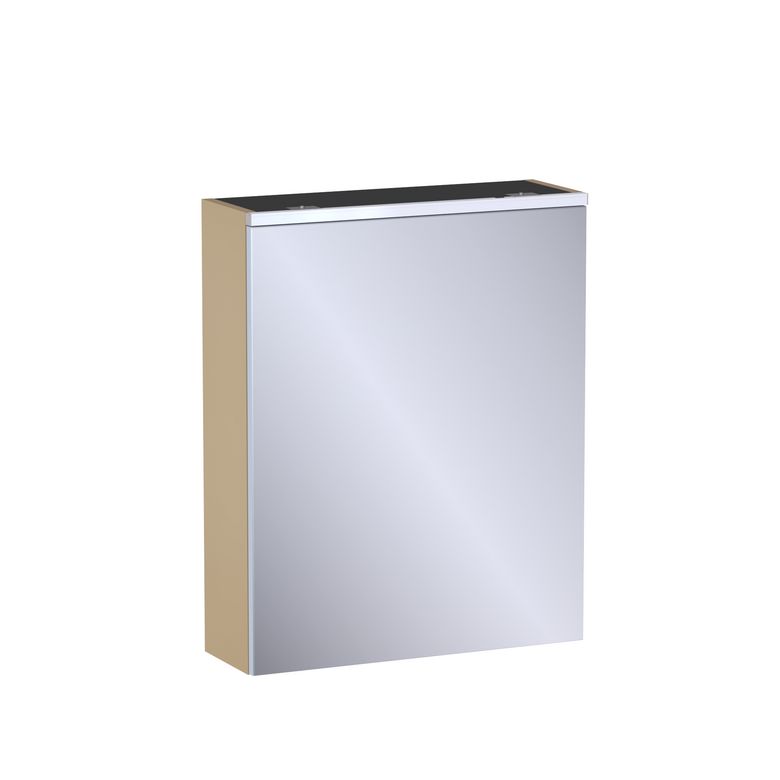 Armoire de toil. 1 porte miroir Formeo camel mat P H75xL60xP20 D Main Image