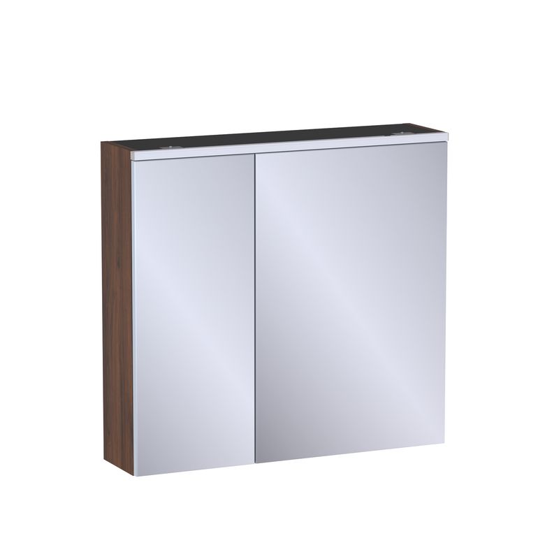 Armoire de toil. 2 portes miroir Formeo noyer warmia P H75xL80xP20 Main Image