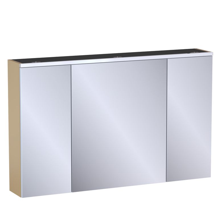 Armoire de toil. 3 portes miroir Formeo camel mat P H75xL120xP20 Main Image