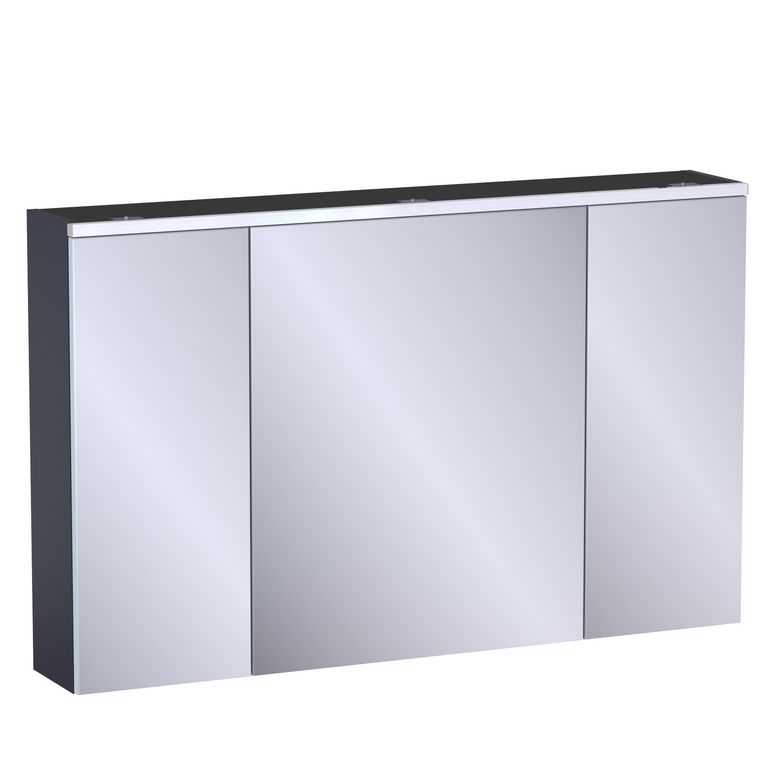 Armoire de toil. 3 portes miroir Formeo indigo mat P H75xL120xP20 Main Image