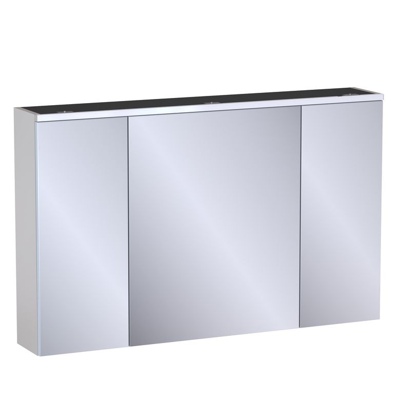 Armoire de toil. 3 portes miroir Formeo ivoire P H75xL120xP20 Main Image
