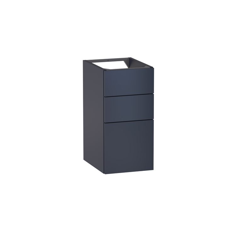 Meuble complément sous-vasque gain de place, 3 tiroirs, décor verni laqué FORMEO