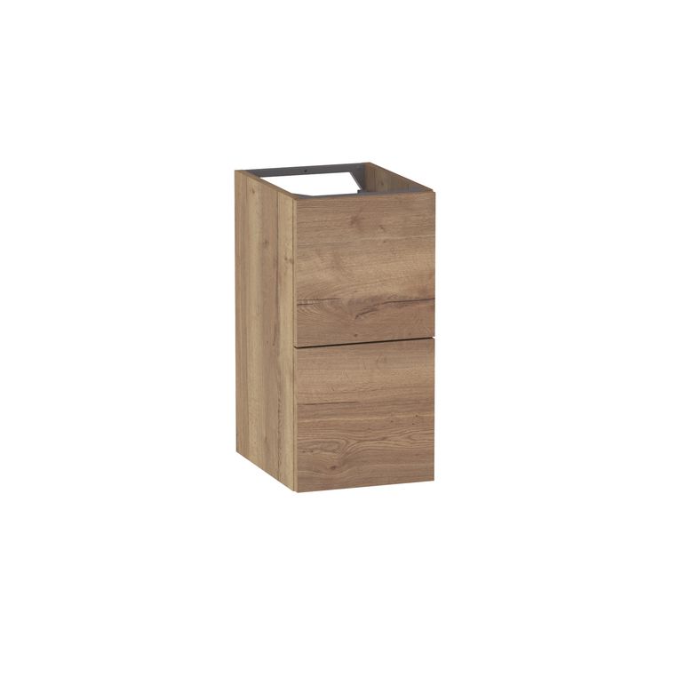 Bas 2 tiroirs gain de place Formeo chene raphia P H60xL30xP38.5 Main Image