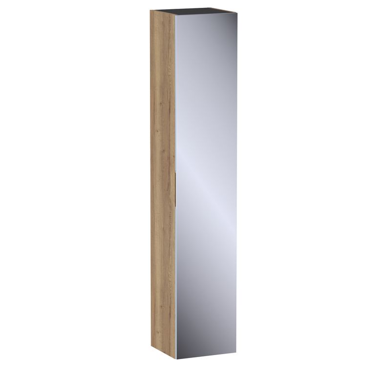 Colonne de salle de bains L.35 cm, miroir, décor naturel FORMEO