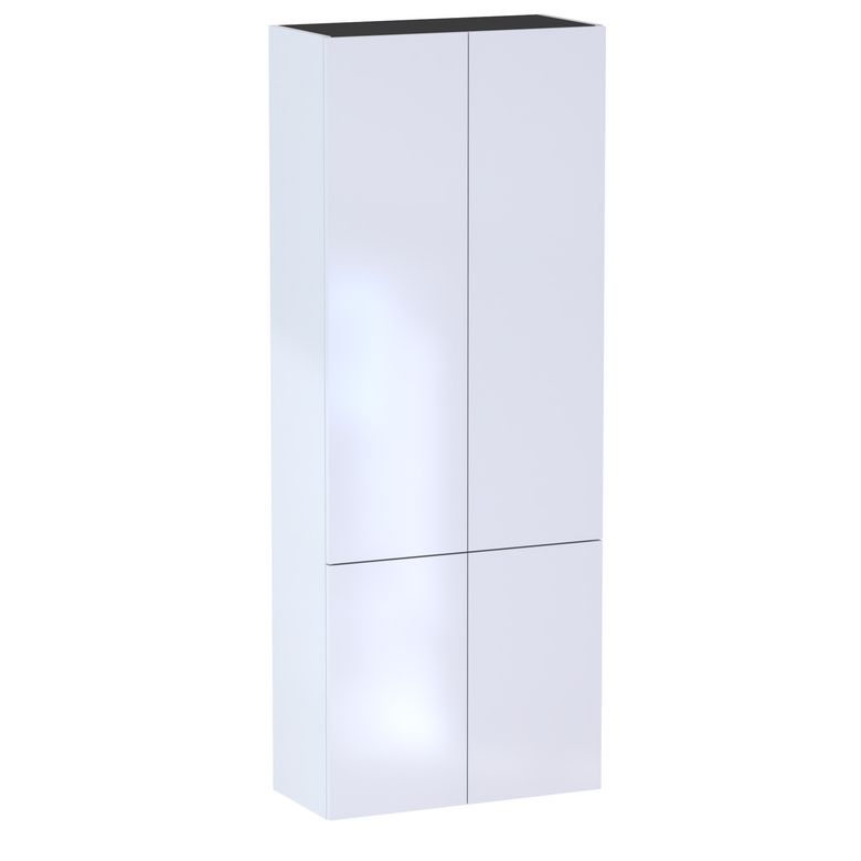 Colonne de salle de bains L.70 cm, 4 portes, décor verni laqué FORMEO