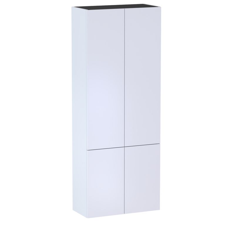 Colonne de salle de bains L.70 cm, 4 portes, décor verni laqué FORMEO