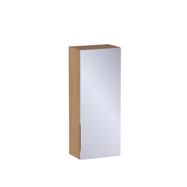 Meuble haut de salle de bains H.75 cm, 1 porte miroir, décor naturel FORMEO