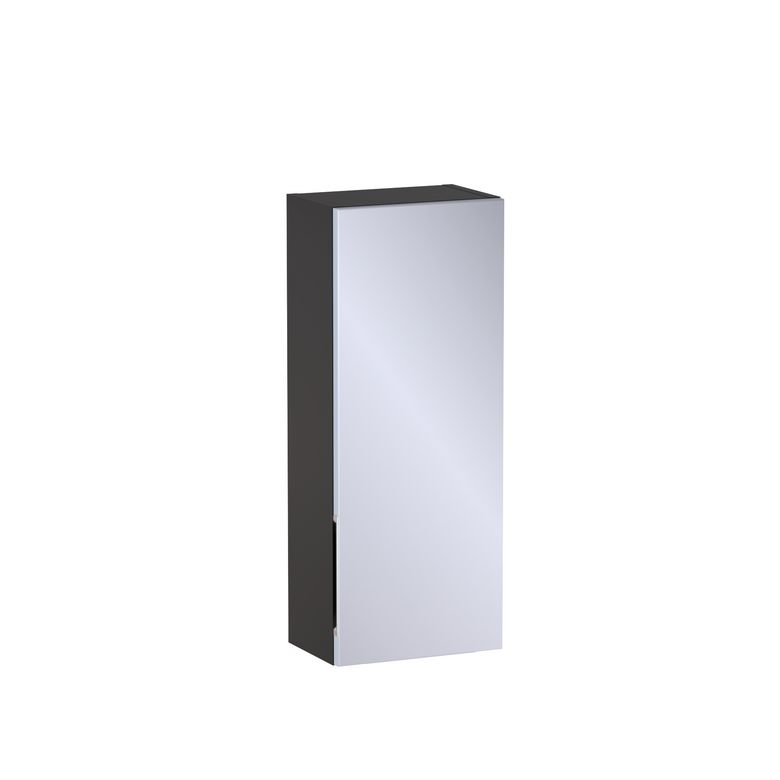Meuble haut de salle de bains H.75 cm, 1 porte miroir, décor verni laqué FORMEO