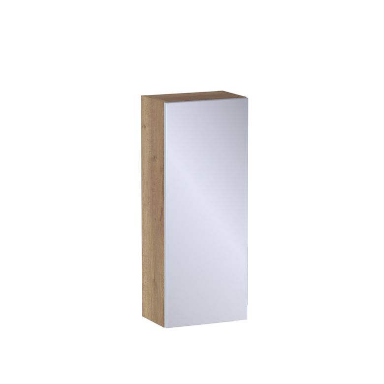 Meuble haut de salle de bains H.75 cm, 1 porte miroir, décor naturel FORMEO