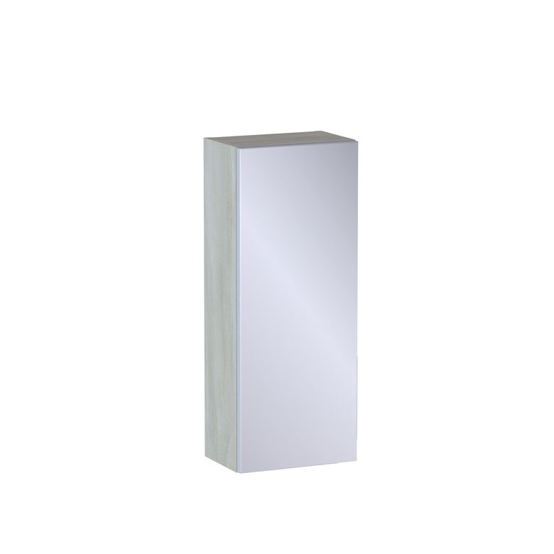 Meuble haut de salle de bains H.75 cm, 1 porte miroir, décor naturel FORMEO