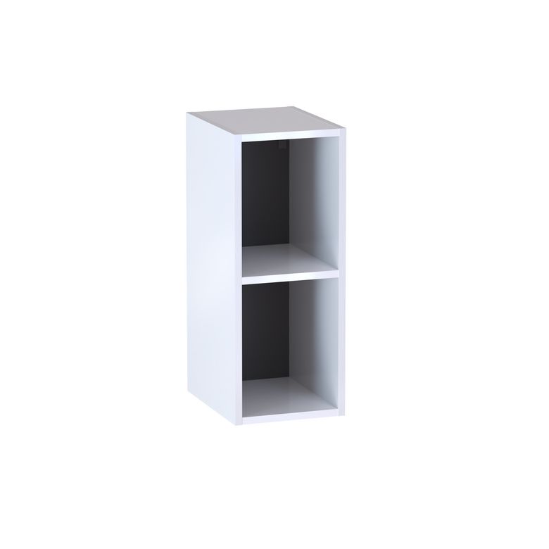Meuble complément sous-vasque gain de place, 2 niches, H.75 cm, décor verni laqué FORMEO