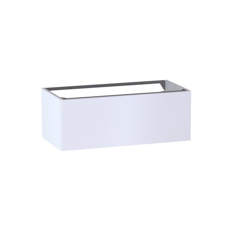 Meuble sous-vasque gain de place L.80 cm, 1 tiroir, décor verni laqué FORMEO