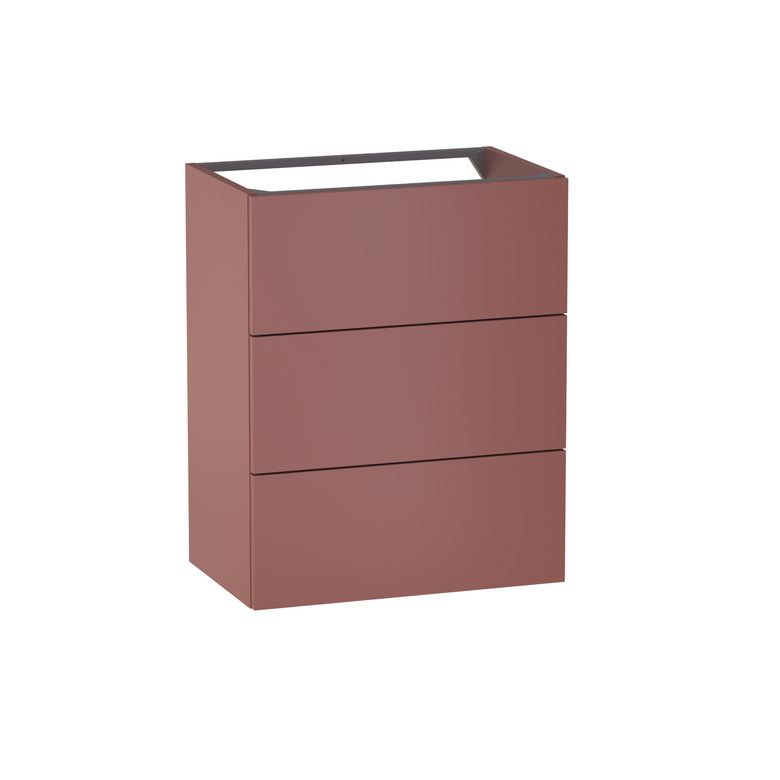 Meuble sous-vasque gain de place L.60 cm, 3 tiroirs, décor uni FORMEO