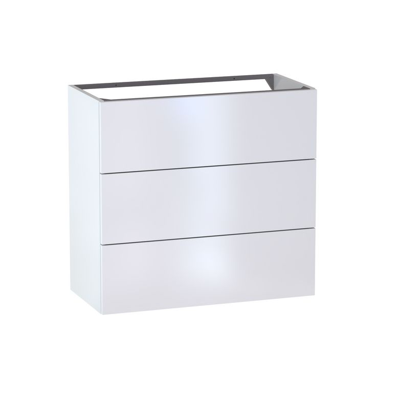 Meuble sous-vasque gain de place L.80 cm, 3 tiroirs, décor uni FORMEO