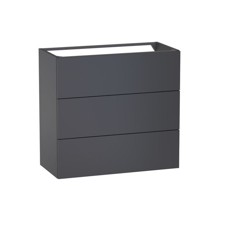 Meuble sous-vasque gain de place L.80 cm, 3 tiroirs, décor uni FORMEO