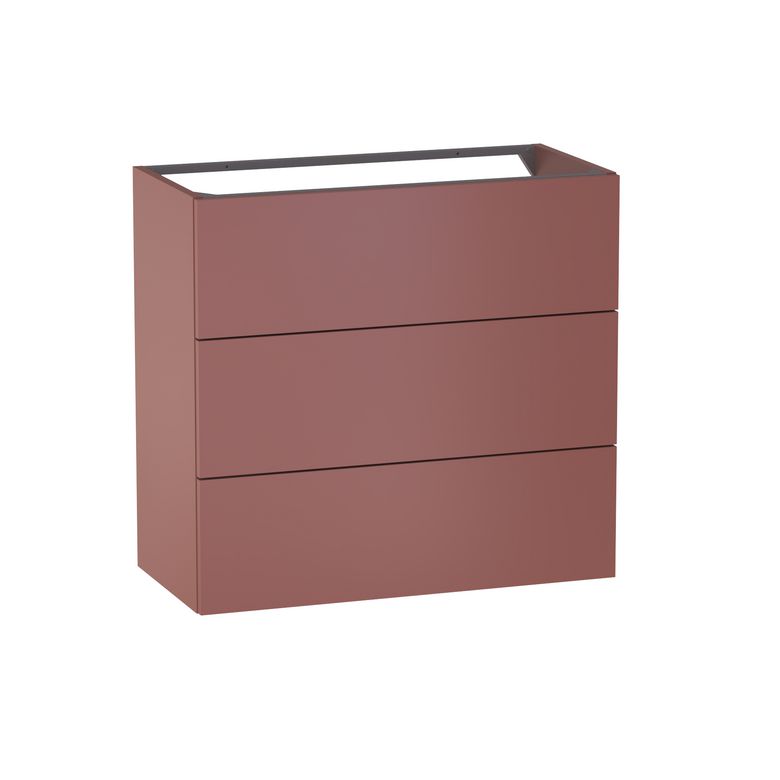 Meuble sous-vasque gain de place L.80 cm, 3 tiroirs, décor uni FORMEO