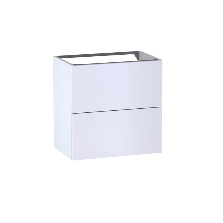 Meuble sous-vasque gain de place L.60 cm, 2 tiroirs, décor verni laqué FORMEO