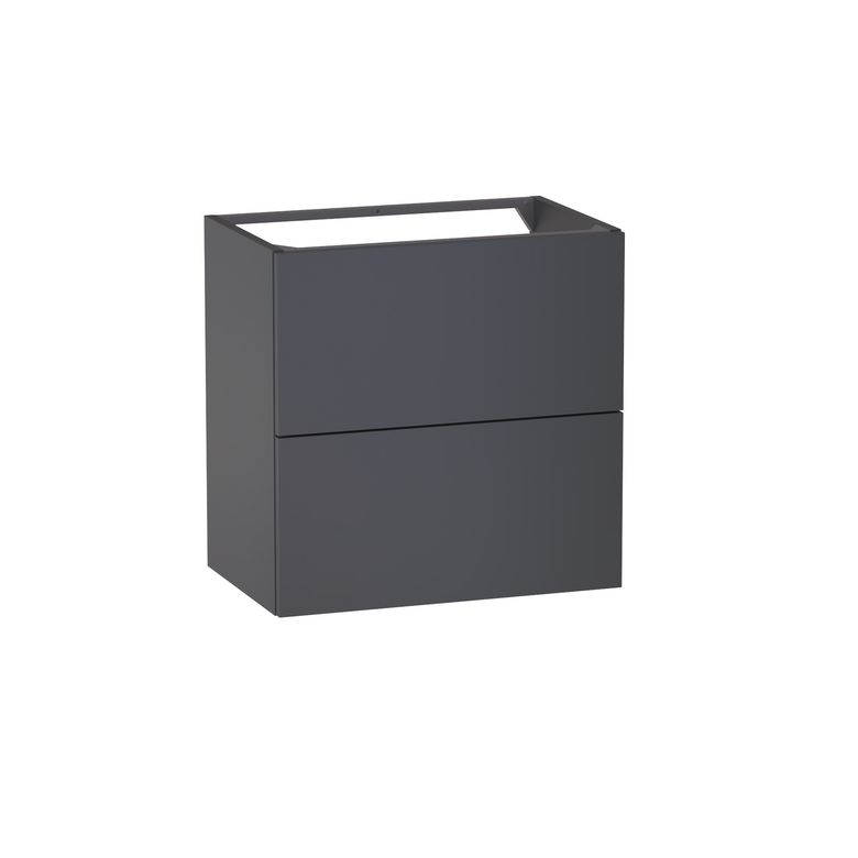 Meuble sous-vasque gain de place L.60 cm, 2 tiroirs, décor uni FORMEO