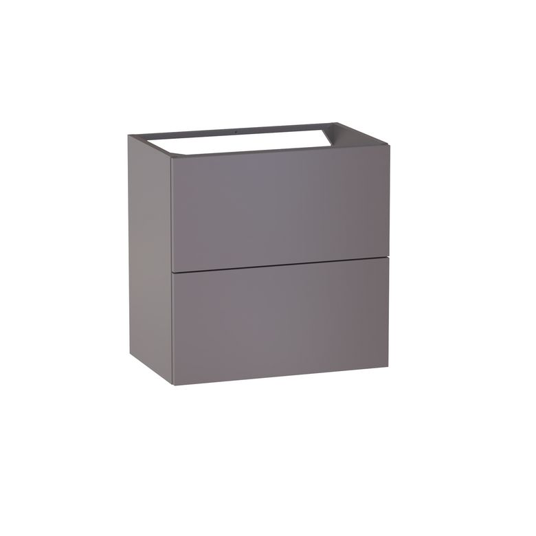 Meuble sous-vasque gain de place L.60 cm, 2 tiroirs, décor verni laqué FORMEO