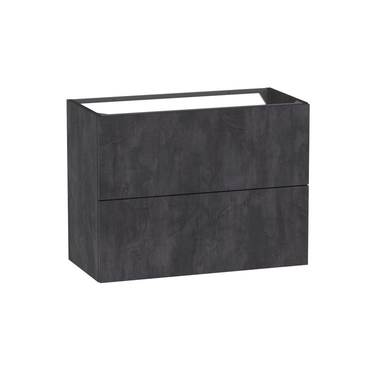 Sous vasque 2 tiroirs gain de place Formeo ardoise anthracite P H60xL80xP38.5 Main Image