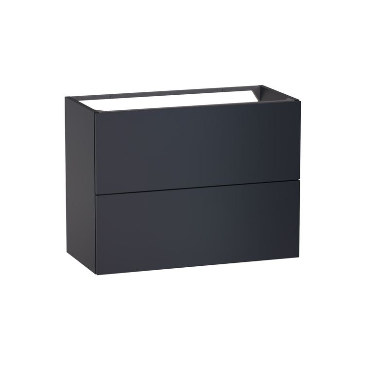 Meuble sous-vasque gain de place L.80 cm, 2 tiroirs, décor uni FORMEO