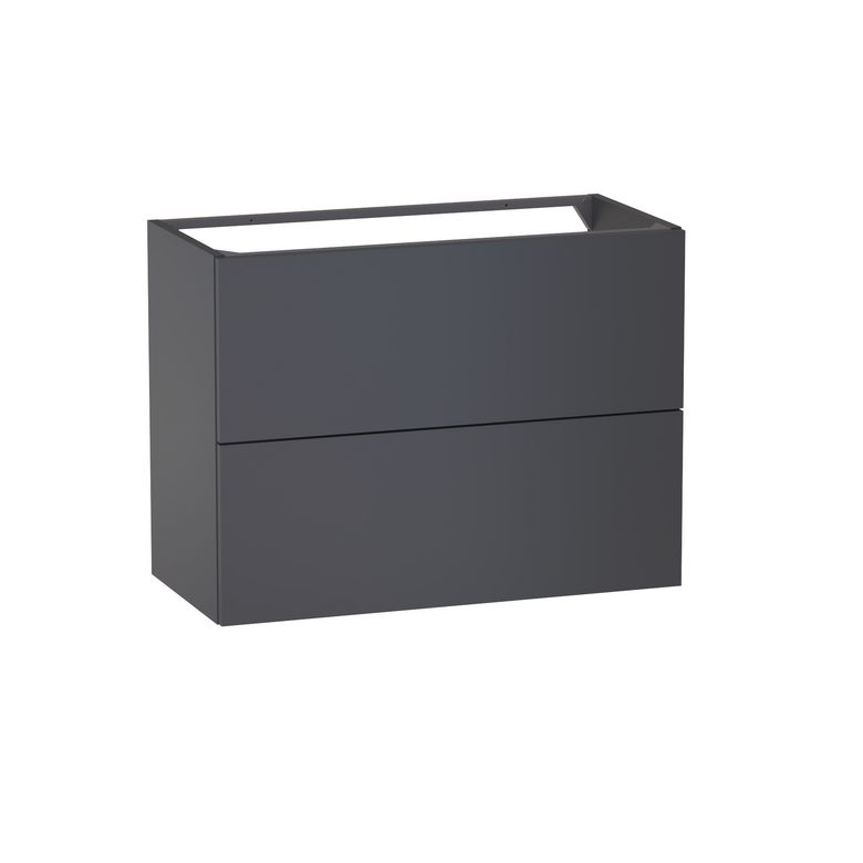 Sous vasque 2 tiroirs gain de place Formeo caviar P H60xL80xP38.5 Main Image