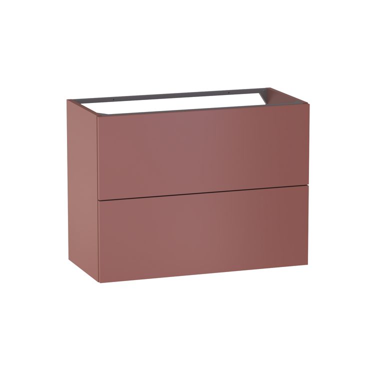 Meuble sous-vasque gain de place L.80 cm, 2 tiroirs, décor uni FORMEO