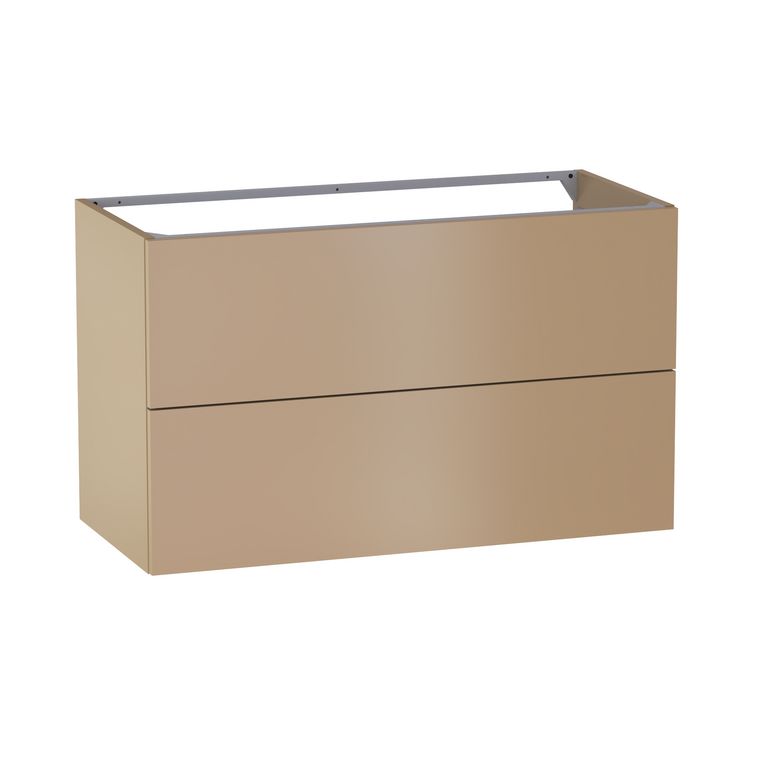 Meuble sous-vasque L.100 cm, 2 tiroirs, décor verni laqué FORMEO