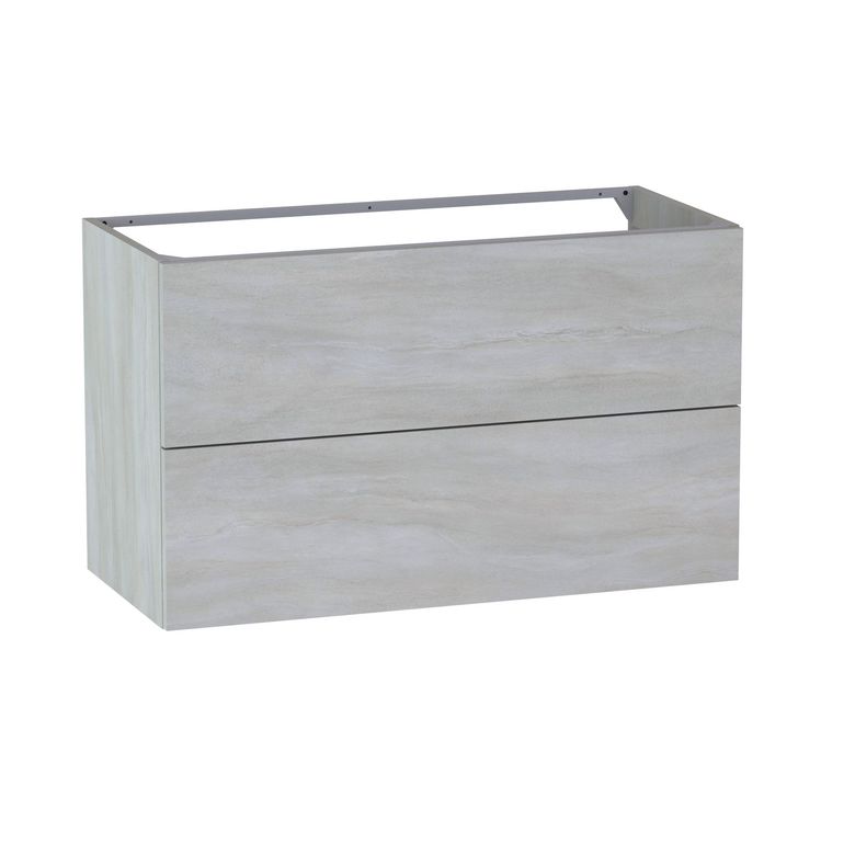 Meuble sous-vasque L.100 cm, 2 tiroirs, décor naturel FORMEO
