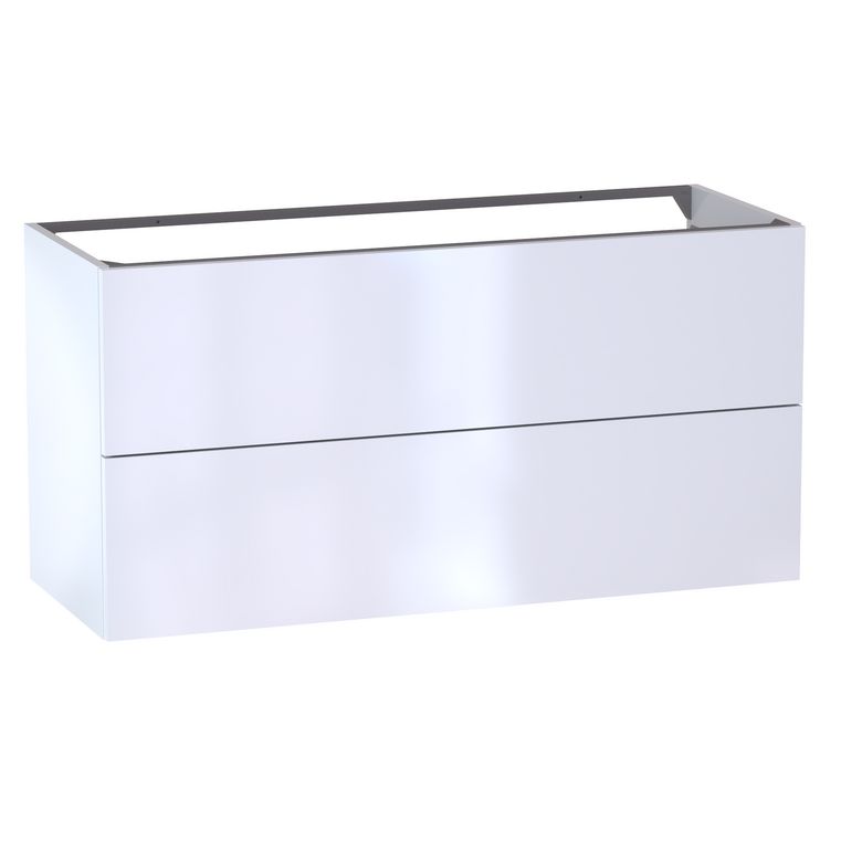 Meuble sous-vasque L.120 cm, 2 tiroirs, décor verni laqué FORMEO