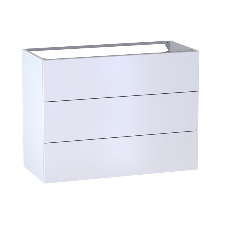Meuble sous-vasque L.100 cm, 3 tiroirs, décor verni laqué FORMEO