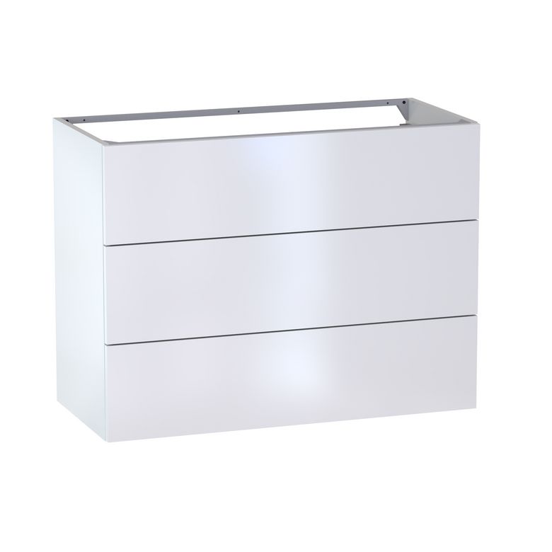 Meuble sous-vasque L.100 cm, 3 tiroirs, décor uni FORMEO