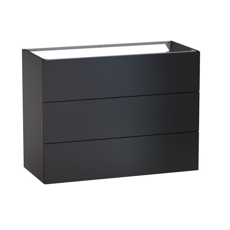 Meuble sous-vasque L.100 cm, 3 tiroirs, décor verni laqué FORMEO