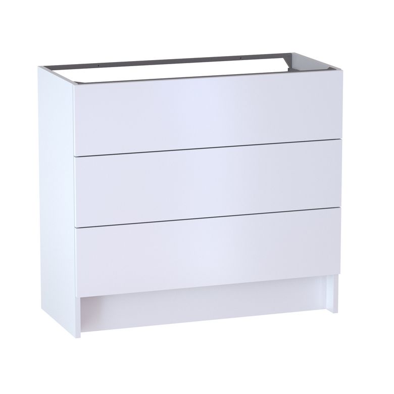 Meuble sous vasque reposant L.100 cm, 3 tiroirs, décor verni laqué FORMEO