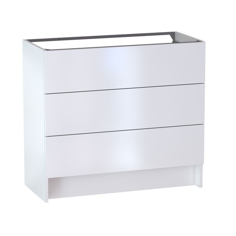 Meuble sous vasque reposant L.100 cm, 3 tiroirs, décor uni FORMEO