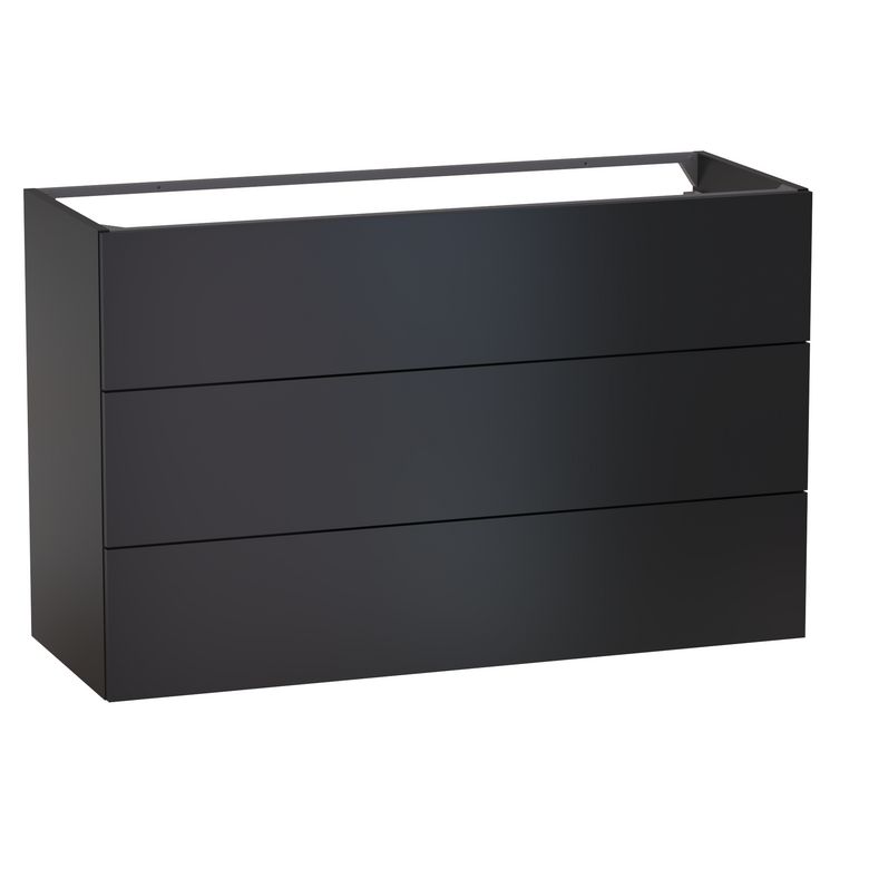 Meuble sous-vasque L.120 cm, 3 tiroirs, décor verni laqué FORMEO