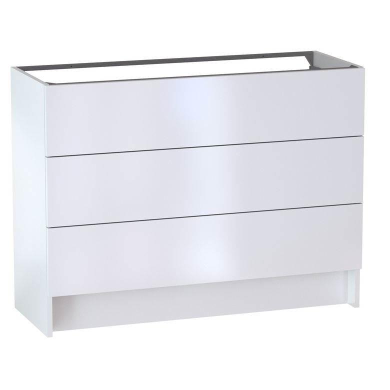 Meuble sous vasque reposant L.120 cm, 3 tiroirs, décor uni FORMEO