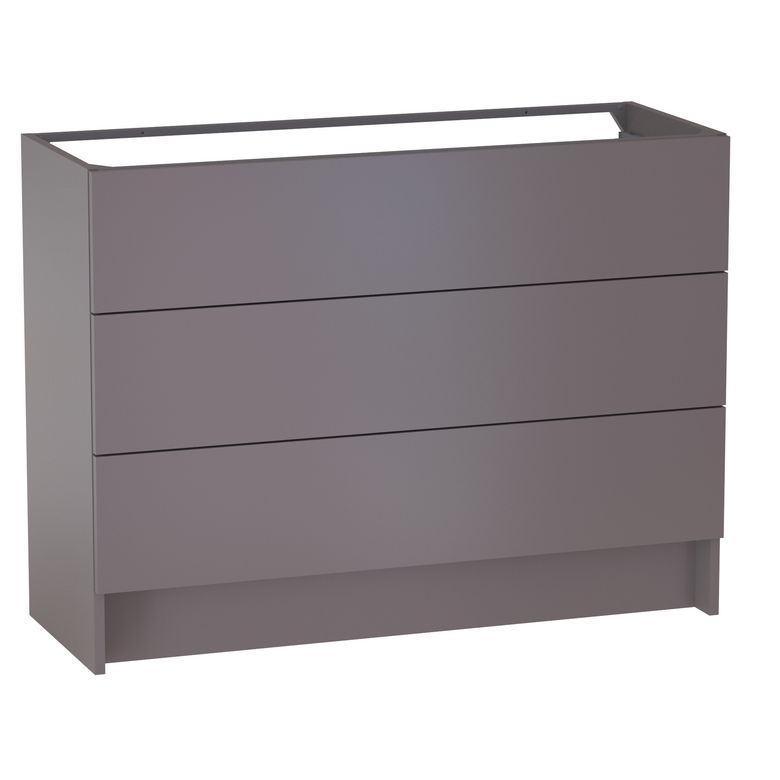 Meuble sous vasque reposant L.120 cm, 3 tiroirs, décor verni laqué FORMEO