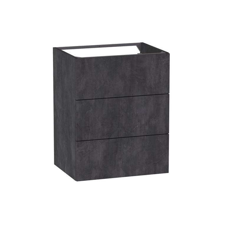 Meuble sous-vasque L.60 cm, 3 tiroirs, décor naturel FORMEO