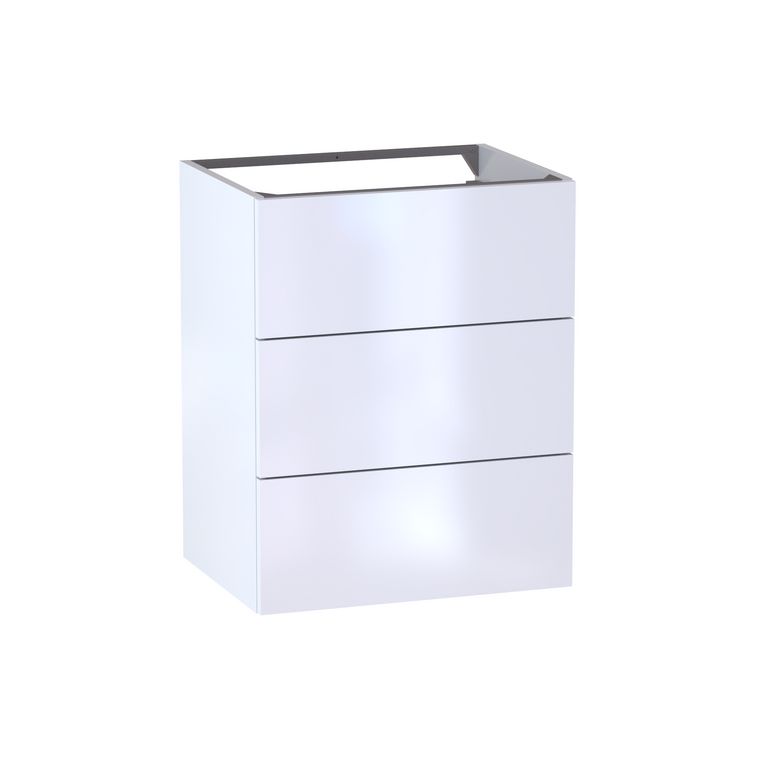 Sous vasque 3 tiroirs Formeo blanc brillant P H75xL60xP45.5 Main Image