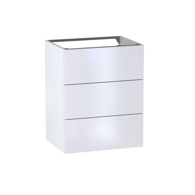 Meuble sous-vasque L.60 cm, 3 tiroirs, décor uni FORMEO