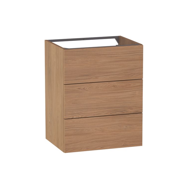 Meuble sous-vasque L.60 cm, 3 tiroirs, décor naturel FORMEO
