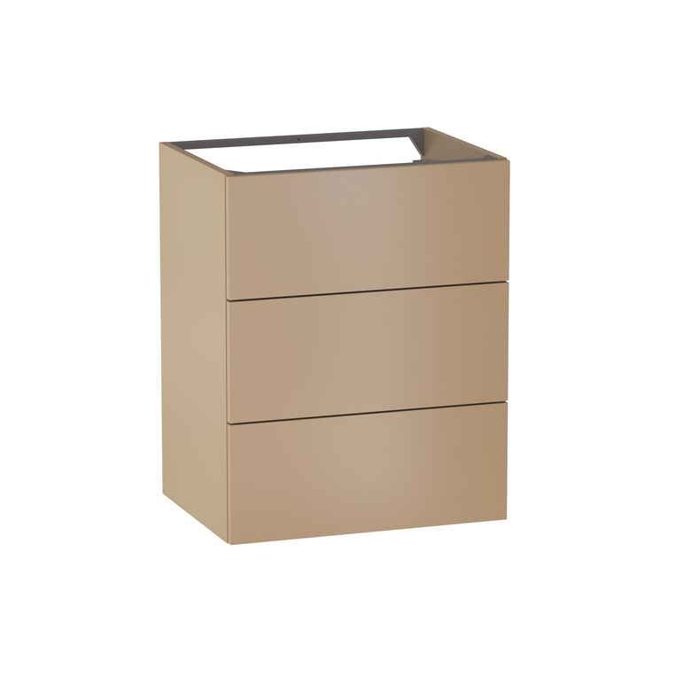 Meuble sous-vasque L.60 cm, 3 tiroirs, décor verni laqué FORMEO