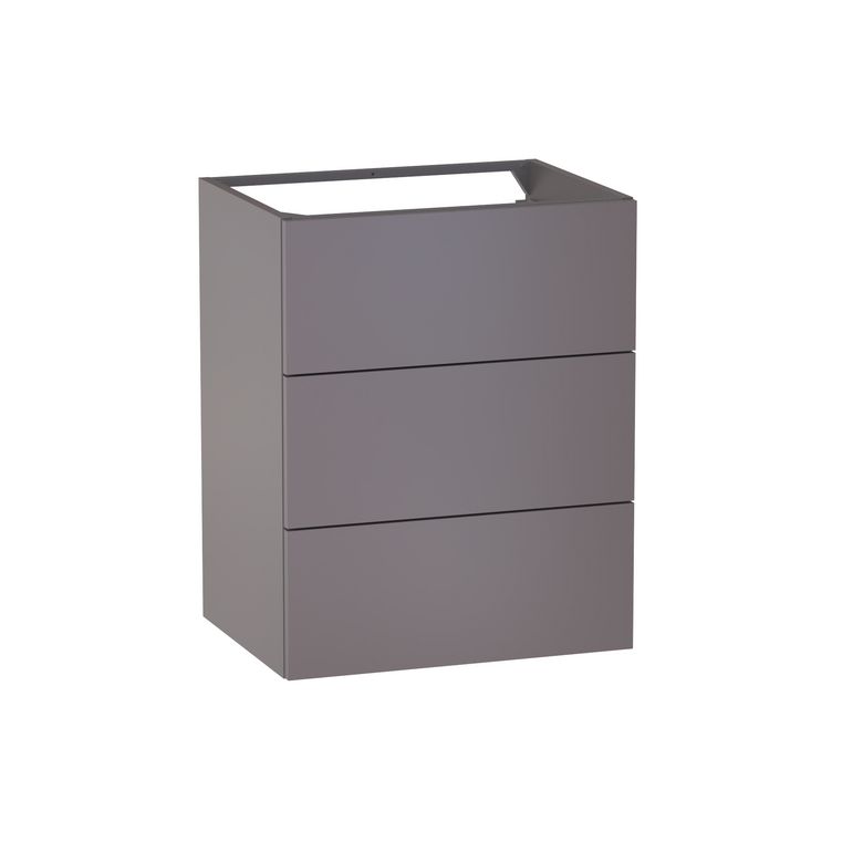 Meuble sous-vasque L.60 cm, 3 tiroirs, décor verni laqué FORMEO