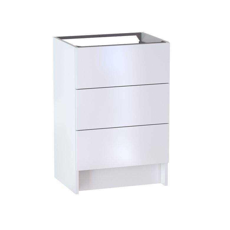 Meuble sous vasque reposant L.60 cm, 3 tiroirs, décor uni FORMEO