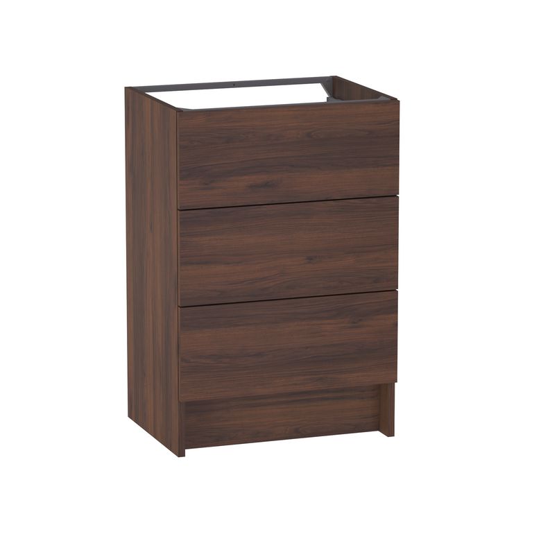 Meuble sous vasque reposant L.60 cm, 3 tiroirs, décor naturel FORMEO