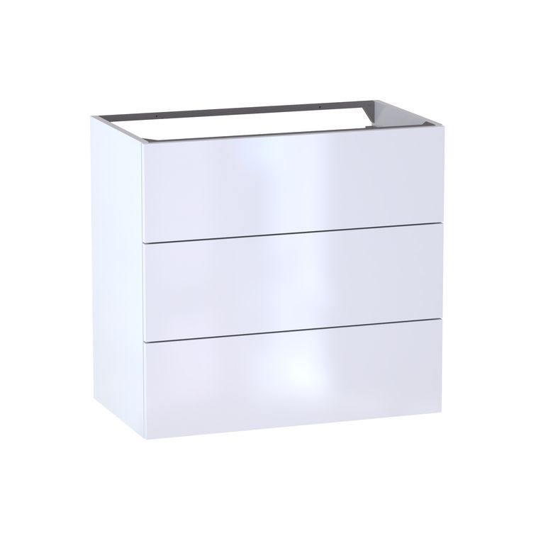 Meuble sous-vasque L.80 cm, 3 tiroirs, décor verni laqué FORMEO