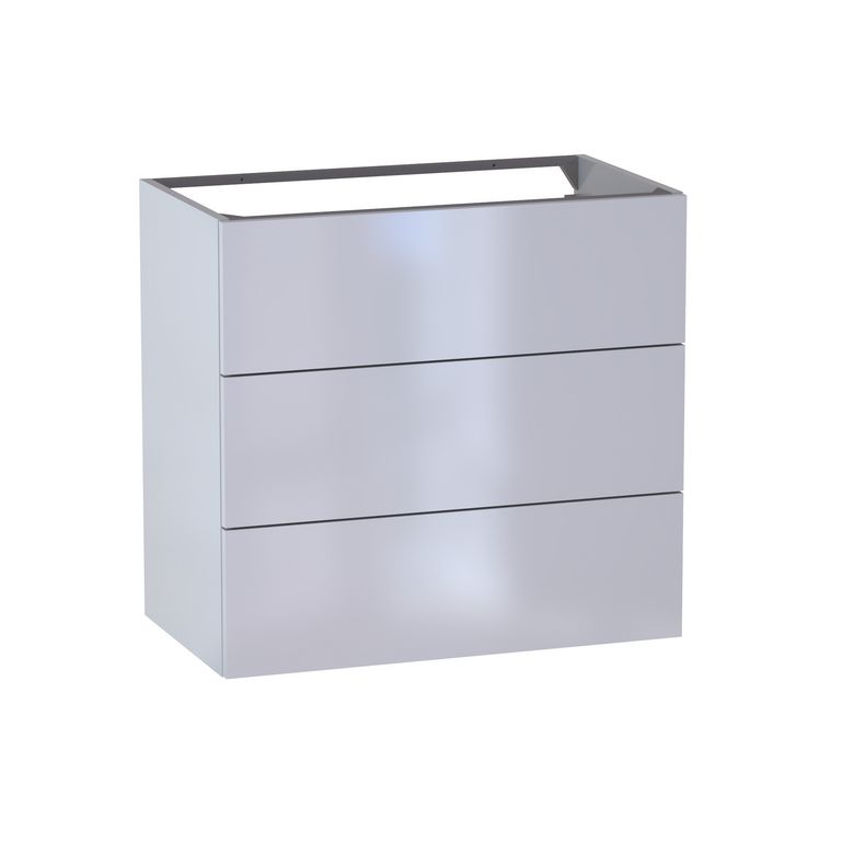 Meuble sous-vasque L.80 cm, 3 tiroirs, décor verni laqué FORMEO