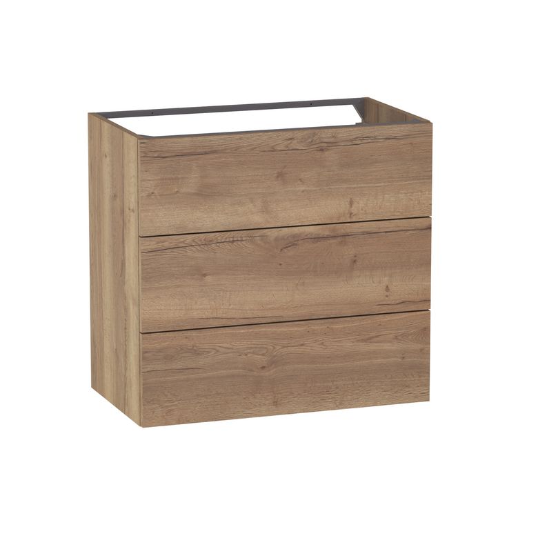 Meuble sous-vasque L.80 cm, 3 tiroirs, décor naturel FORMEO