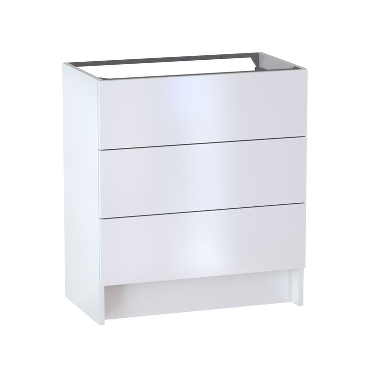 Meuble sous vasque reposant L.80 cm, 3 tiroirs, décor uni FORMEO